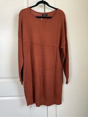 Dokotoo Long Sleeve Sweater Dress Rust Orange Size Large PTP 26” NWT